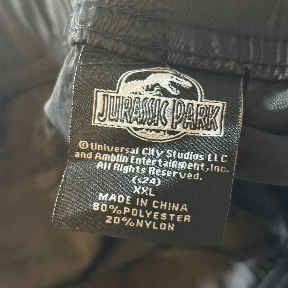 Jurassic Park Mens XXL Isla Nublar Nylon Utility Shorts Black Belted Gorpcore